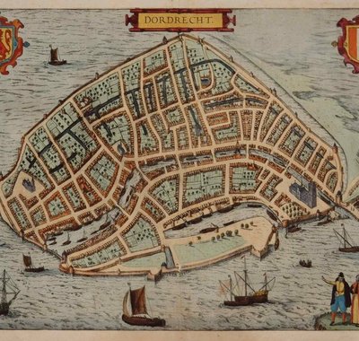 Plattegrond stad Dordrecht - 1572